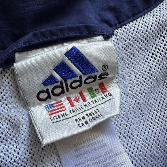 Vtg 90s Adidas Windbreaker Track Jacket‎ Bomber Men XL Blue Gray Color Block - Picture 4 of 8
